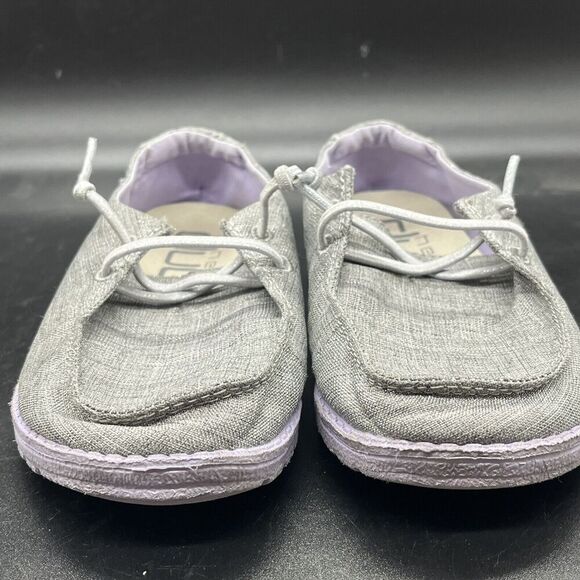 Hey Dude Wendy Youth size 2 sparkling grey lilac 130123166 casual slip on - Picture 3 of 8